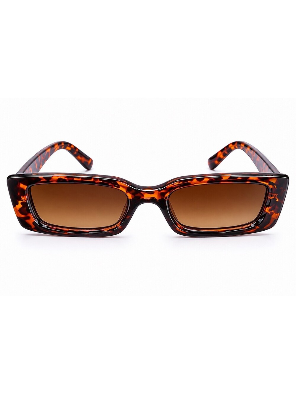 Retro Tortoise Shell Rectangle Sunglasses Brown Tintes Lenses Y2K Women Fashion